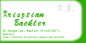 krisztian backler business card